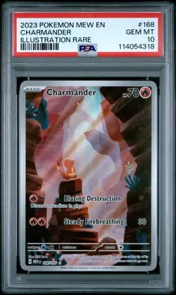 2023 POKEMON MEW EN-151 ILLUSTRATION RARE #168 CHARMANDER PSA 10 - Image 1