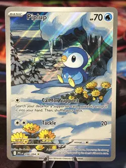 2025 POKEMON PFL EN-PHANTASMAL FLAMES 098 PIPLUP ILLUSTRATION RARE NM/M - Image 1