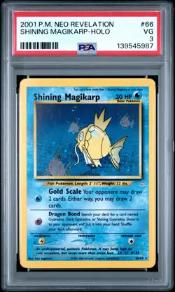 Shining Magikarp-Holo Pokemon Neo Revelation 66 NM PSA 3 - Image 1