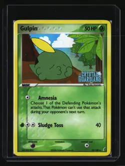 Pokemon GULPIN 33/100 (Stamped Reverse Holo) Crystal Guardians - LP/Light Play - Image 1