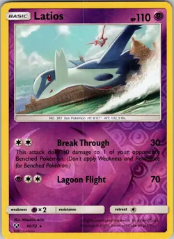 Latios 41/73 Shining Legends Reverse Holo Pokemon TCG NM - Image 1