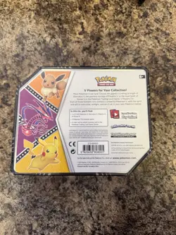 Pokemon TCG V Powers Tin Eevee V Factory Sealed NEW - Image 2