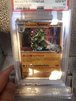 2025 POKEMON ENGLISH DESTINED RIVALS PRERELEASE TEAM ROCKET'S TYRANITAR PSA 10 - Image 4