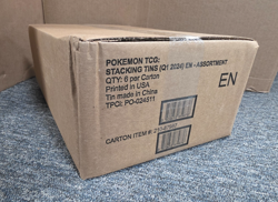 2024 Pokemon TCG Stacking Tins Q1 English 6 Tin Factory Sealed Case - Image 2