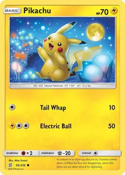 Pikachu #56/236 *REVERSE HOLO* (Unified Minds) Pokemon NM *2019* - Image 3