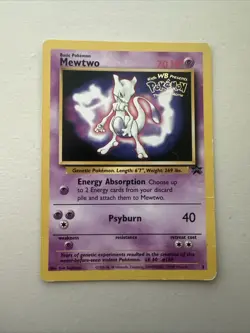 1999 Vintage POKEMON TCG MEWTWO #3 The First Movie Black Star Promo Set HP / MP - Image 1
