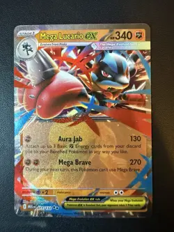 Pokemon TCG Mega Lucario ex 077/132 Mega Evolution Double Rare Holo NM - Image 1