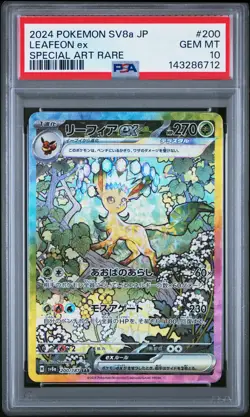 2024 POKEMON JPN SV8A-TERASTAL FEST EX SPECIAL ART RARE #200 LEAFEON EX PSA 10 - Image 1