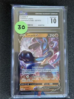 Lucario V Pokemon 2020 027/073 Champion's Path Holo CGC Gem Mint 10 - Image 1