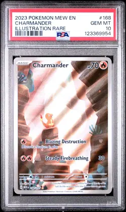 2023 POKEMON MEW EN-151 ILLUSTRATION RARE #168 CHARMANDER PSA 10 - Image 1