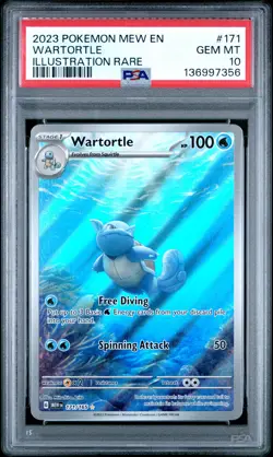 2023 POKEMON MEW EN-151 ILLUSTRATION RARE #171 WARTORTLE PSA 10 - Image 1
