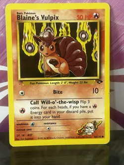 Blaine's Vulpix 66/132 Gym Challenge Unlimited Pokemon TCG LP - Image 1