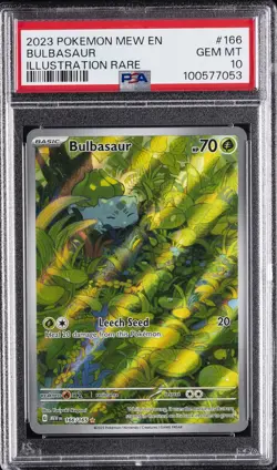 2023 POKEMON MEW EN-151 ILLUSTRATION RARE #166 BULBASAUR PSA 10 - Image 1