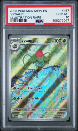 2023 POKEMON MEW EN-151 ILLUSTRATION RARE #167 IVYSAUR PSA 10 - Image 1