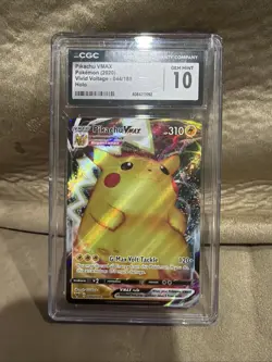 Vivid Voltage Pikachu Vmax 044–185 Hollow 2020 Pokemon Cgc Gentleman 10 - Image 1