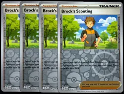 Pokemon TCG 4x Brock's Scouting 146/159 2025 JTG Reverse Holo Playset - NM/LP - Image 1