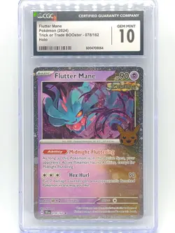 Pokemon 2024 Trick Or Trade BOOster Flutter Mane Holo Cosmos Holo CGC 10 Gem Mt. - Image 1