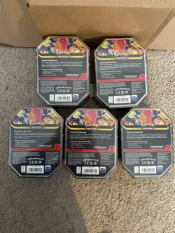 Pokemon Mega Charizard EX Tin (Mega Charizard Y) LOT OF 5 - IN HAND - Image 2