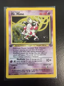 Pokemon Mr Mime Jungle Holo Rare 1st Edition MP - Image 1