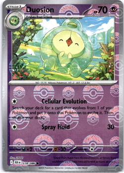 Pokemon TCG Duosion Poke Ball 038/086 Black Bolt Holo Rare Near Mint - Image 1