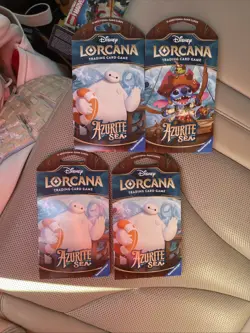 4 Disney Lorcana TCG Azurite Sea Sleeved Booster Packs - Image 1