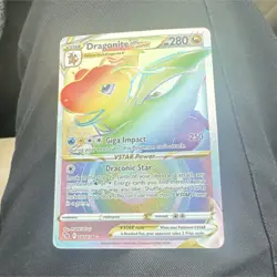 Dragonite VSTAR Secret Rare Full Art Holo Pokemon GO 081/078 280 HP Card - Image 1
