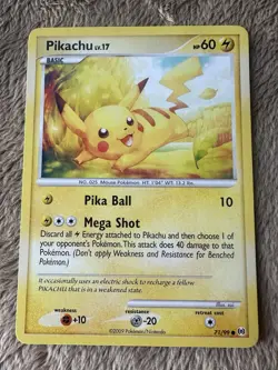 2009 Pokemon TCG Platinum Arceus Pikachu Lv.17 HP 60 Common Non-holo 71/99 LP - Image 1