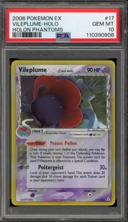 Pokemon Vileplume EX Holon Phantoms Holo Rare #17 PSA 10 Gem Mint - Image 1