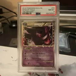 2010 POKEMON TRIUMPHANT GENGAR PRIME #94 ULTRA RARE PSA 8 NM - Image 1