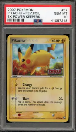 Pokemon Pikachu EX Power Keepers Reverse Holo #57 PSA 10 Gem Mint - Image 1