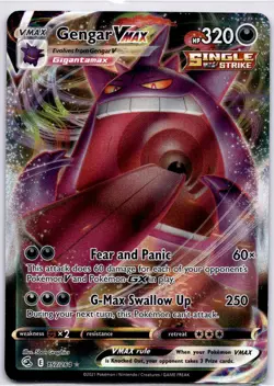 Pokemon Gengar VMAX 157/264 SWSH08: Fusion Strike Full Art NM/M - Image 1
