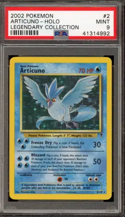 Pokemon Articuno Legendary Coll. Holo Rare #2 PSA 9 Mint - Image 1