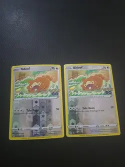 Lot Of 2 Pokemon Go Bidoof Peelable Ditto Reverse Holo Card 059/078 NM Condition - Image 1
