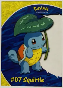 2000 TOPPS CLEAR POKEMON #07 SQUIRTLE PC4 TV - Image 1