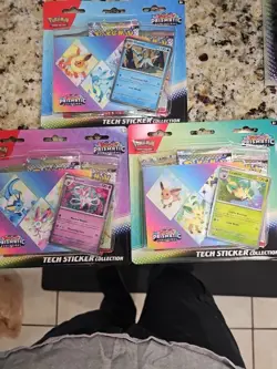 17 Pokemon TCG Prismatic Evolutions Tech Sticker Collection All Sealed 51 Packs - Image 1