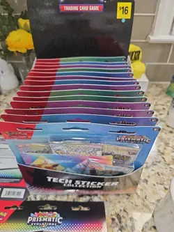 17 Pokemon TCG Prismatic Evolutions Tech Sticker Collection All Sealed 51 Packs - Image 3
