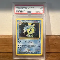 PSA 9 MINT Pokemon Leviator 1999 French Base Set 1st Edition Holo 6/102 - Image 1