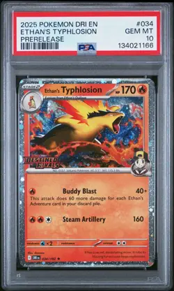 Pokemon 2025 Ethan's Typhlosion STAMPED Destined Rivals PRERELEASE PSA 10 GM MT - Image 1