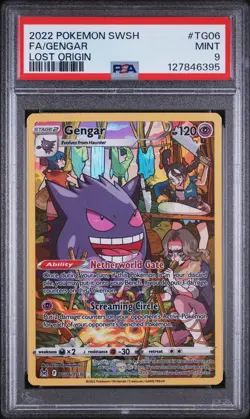 Pokemon Gengar TG06/TG30 Lost Origin Full Art Holo PSA 9 2022 - Image 1