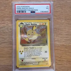 2002 POKEMON LEGENDARY COLLECTION #7 DARK RAICHU-HOLO PSA 7 - Image 1