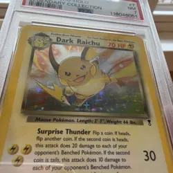 2002 POKEMON LEGENDARY COLLECTION #7 DARK RAICHU-HOLO PSA 7 - Image 3