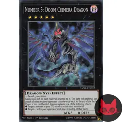 Yugioh Number 5: Doom Chimera Dragon DANE-EN092 Super Rare 1st Edition NM - Image 1