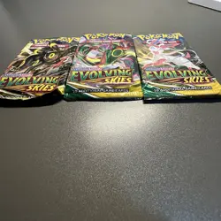 Evolving Skies Pokemon TCG Booster Packs (3 Packs) FACTORY SEALED (stacking tin) - Image 5