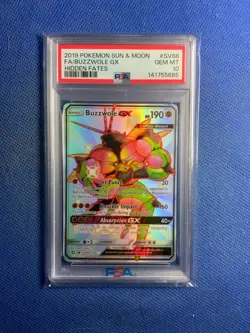 2019 Pokemon Sun and Moon Hidden Fates Buzzwole GX Shiny Vault #SV68 PSA 10 - Image 1