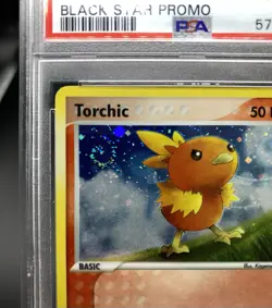2004 POKEMON #017 TORCHIC HOLO PSA 8 BLACK STAR PROMO SWIRL - Image 2