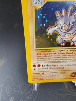Pokemon Vintage Holo Brock's Rhydon Gym Heroes Wotc 2000 LP Swirl - Image 5