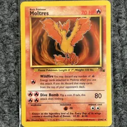 Vintage Pokemon Moltres Fossil 27/62 Rare Unlimited MP WotC Fire - Image 1
