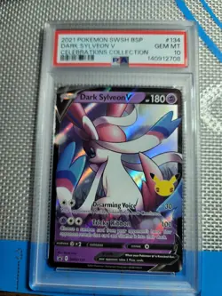 PSA 10 Dark Sylveon V Celebrations 25th Anniversary Pokemon SWSH134 Promo Mint! - Image 1