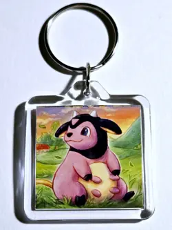 Whitney & Miltank Double-Sided Acrylic Pokemon Johto Gym Leader Charm Keychain - Image 2