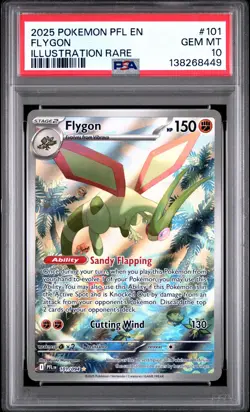2025 POKEMON PFL EN-PHANTASMAL FLAMES ILLUSTRATION RARE #101 FLYGON PSA 10 - Image 1